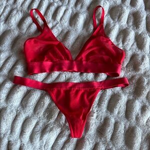 Negative underwear bra, and thong panty set